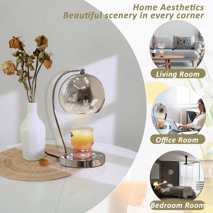 Chrome Candle Warmer Lamp With Timer