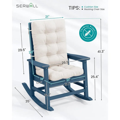 Large Outdoor Rocking Chair with Cushion