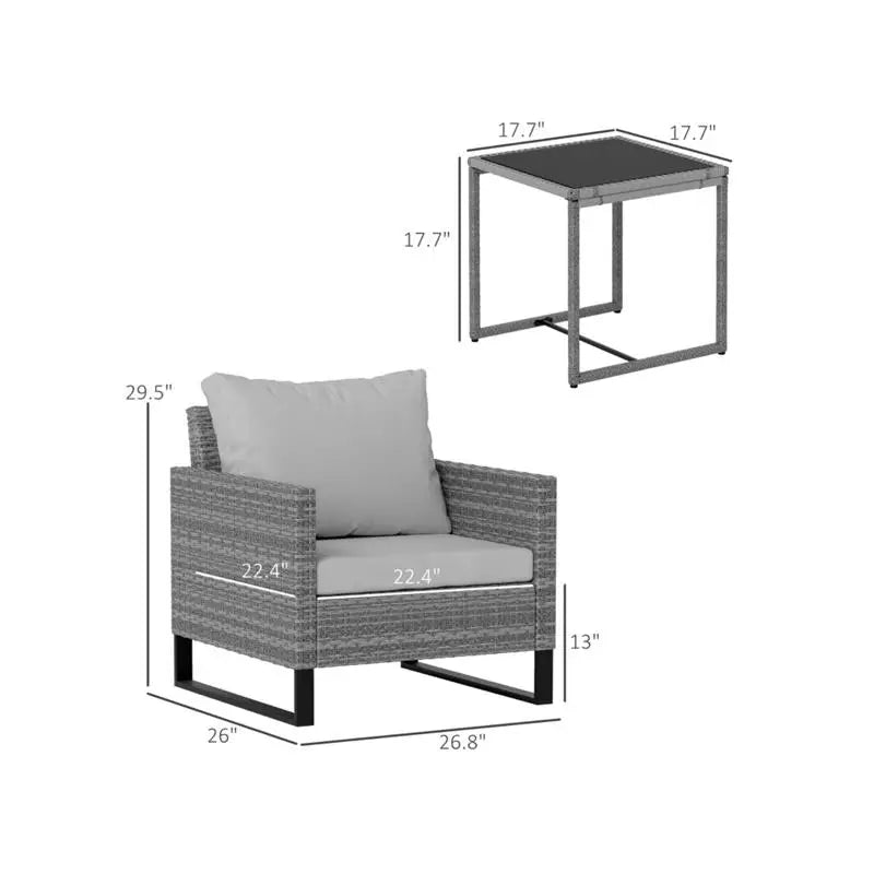 Outdoor Bistro Set Table and Chairs for Patio