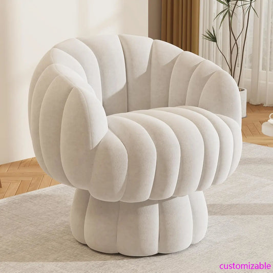 Modern 360 Degree Barrel Swivel Accent Sofa